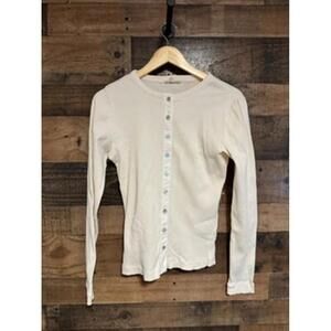 NWOT Women's Madewell Long-Sleeve Ribbed Henley Cardigan (Size M)